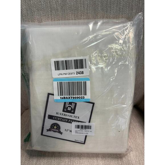 New Set of 2 H.VERSAILTEX Ivory Linen Nickel Grommet Curtain Panels - 52x54 - Picture 8 of 8